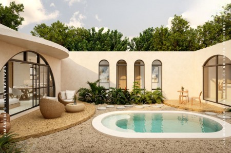 Casa Caracola en Venta en Conkal Merida de una planta 